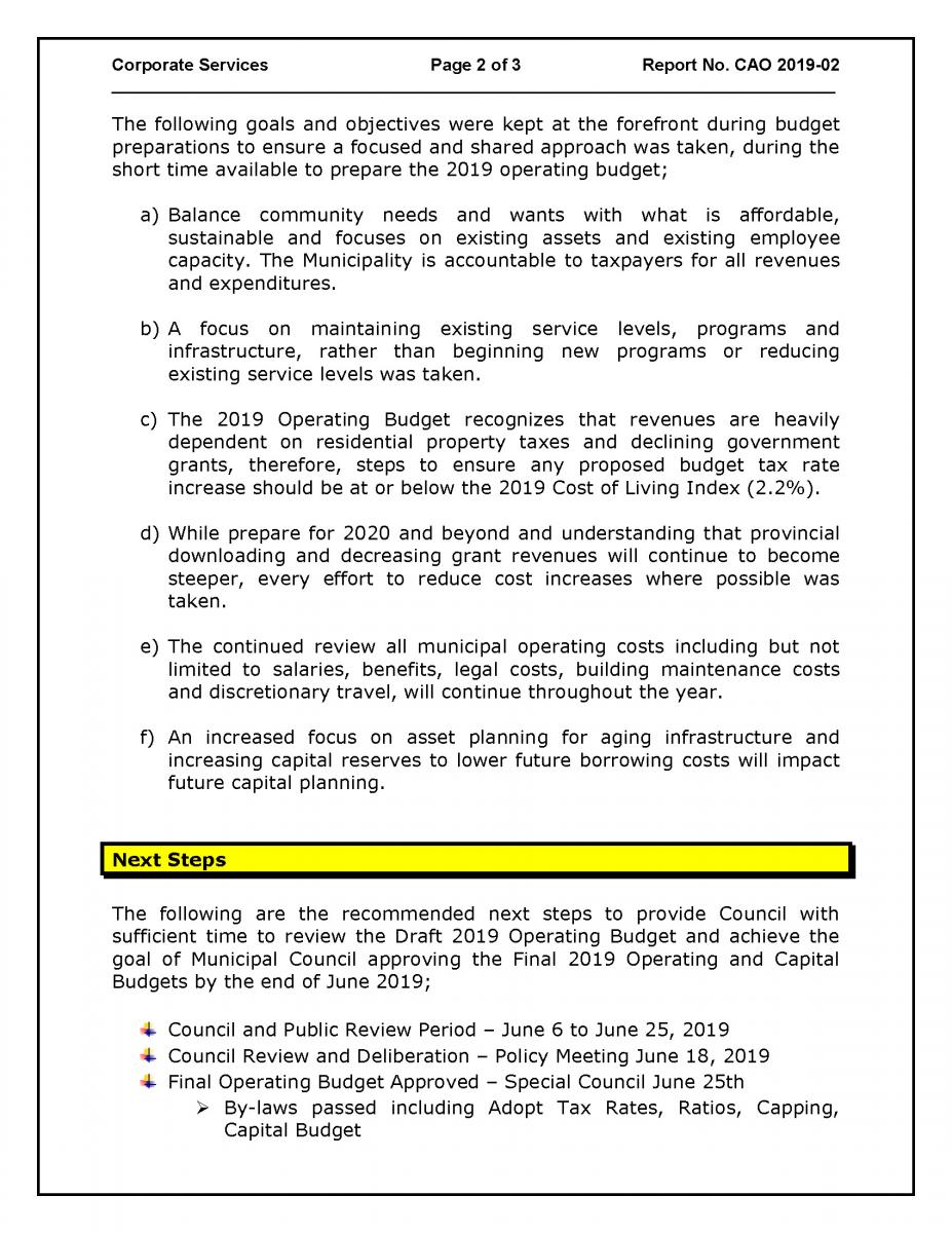 CAO Report 2019-02 - Operating Budget June 6, 2019_Page_02